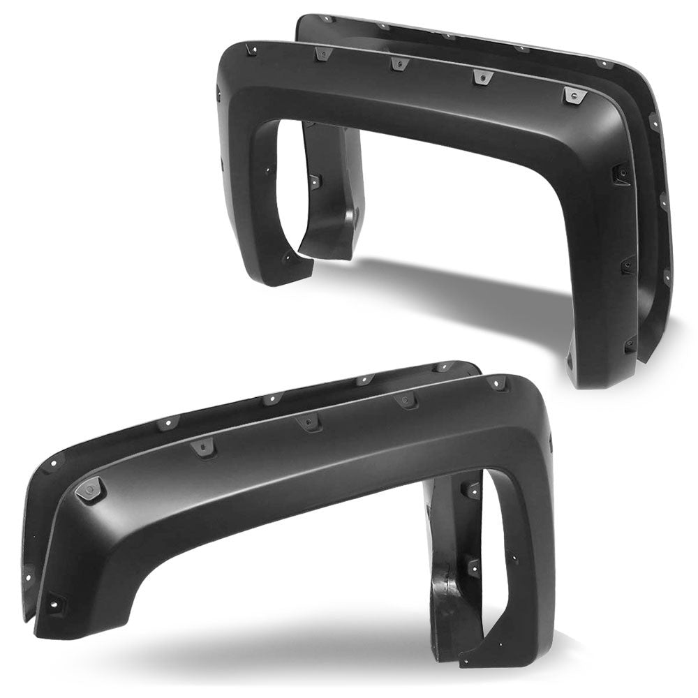 4PCS Black Pocket Style Wheel Fender Flares For 14-18 2500 3500 HD 6.5"/8" Bed