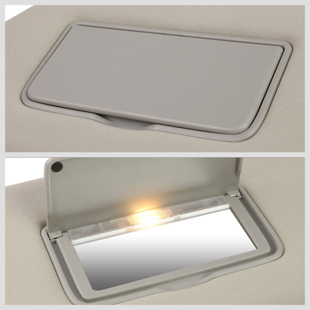Bolt-On Left (Driver Side) Grey Sun Visor w/Vanity Light For 13-19 Pathfinder