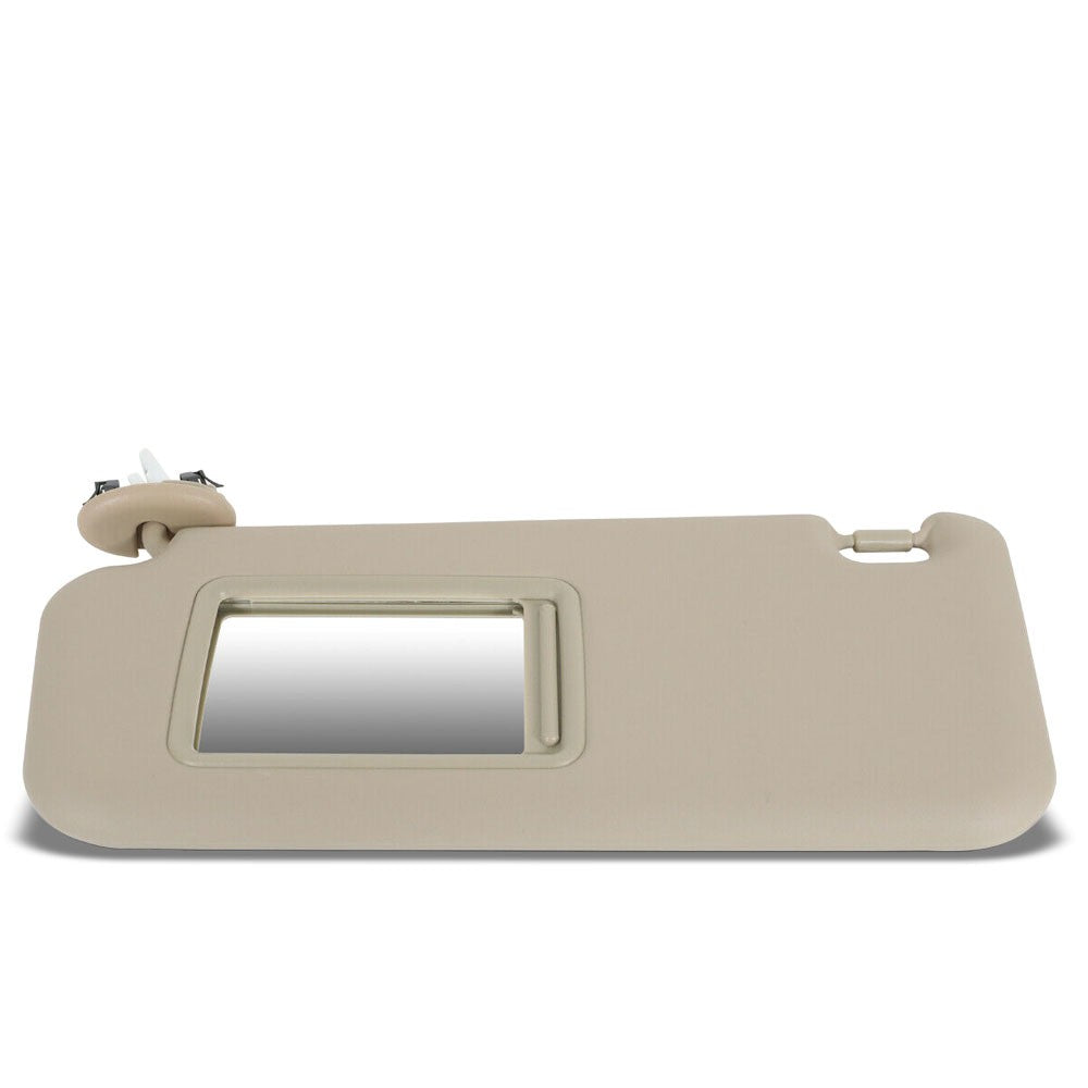 Bolt-On Left (Driver Side) Beige Sun Visor w/Vanity Light For 06-12 Toyota RAV4