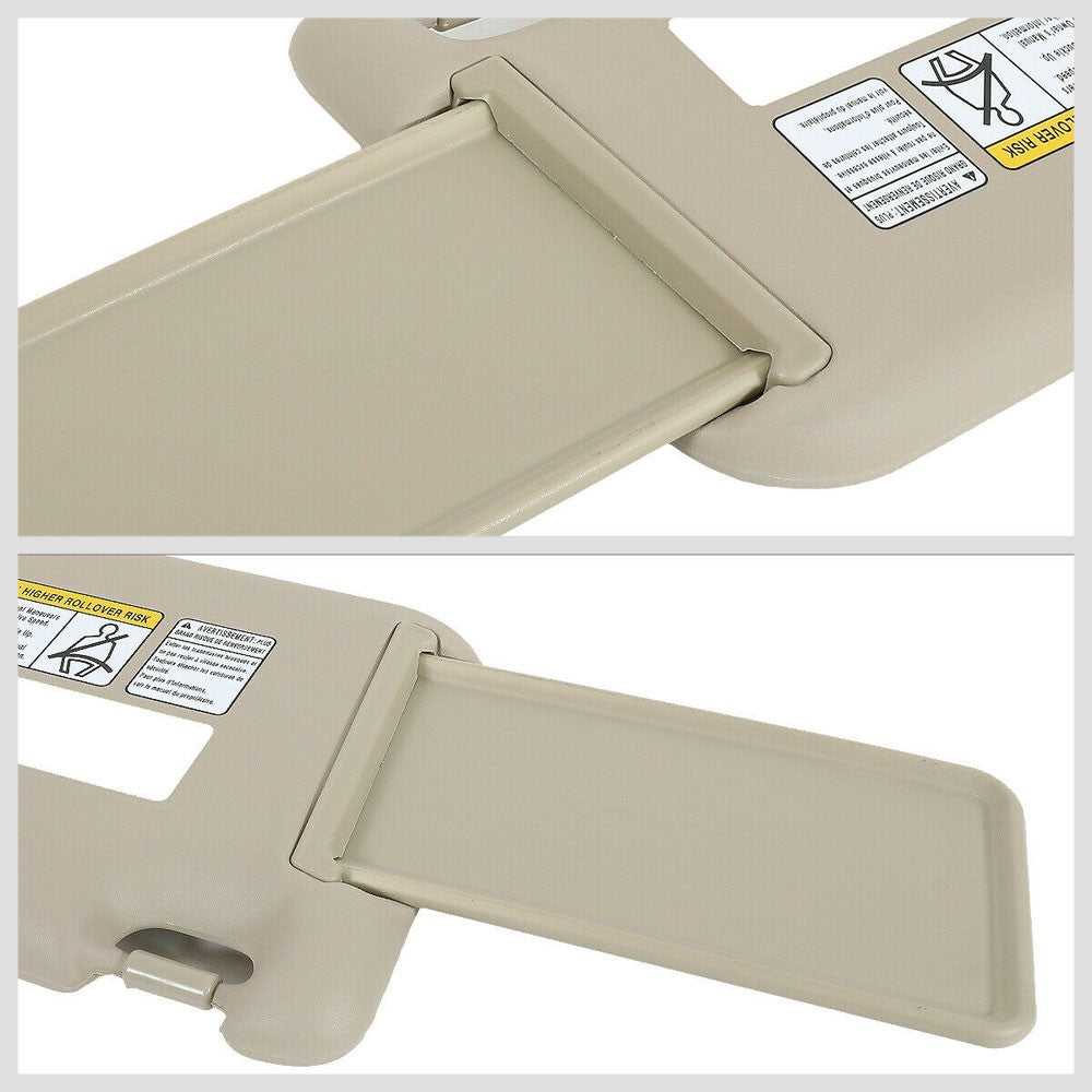 Bolt-On Left (Driver Side) Beige Sun Visor w/Vanity Light For 06-12 Toyota RAV4