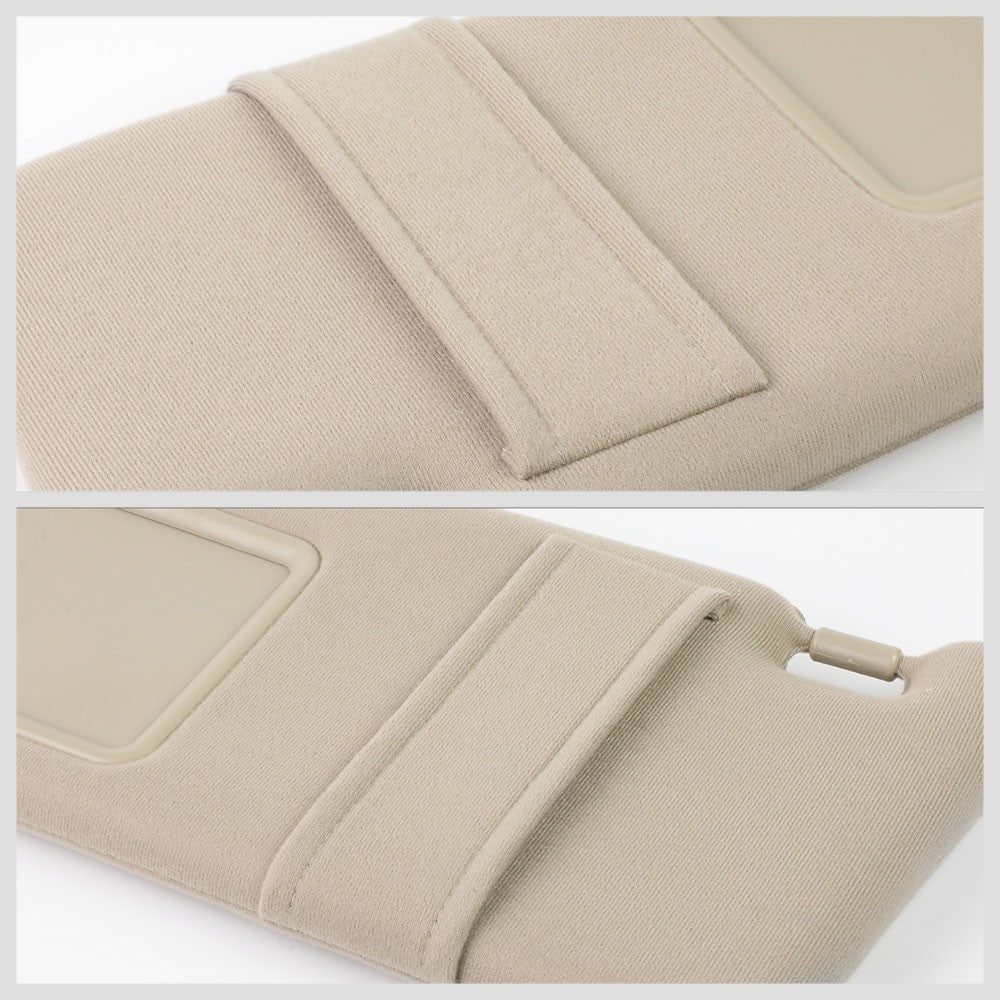 Bolt-On Driver/Passenger Beige Sun Visor w/Vanity Light For 09-16 Toyota Venza