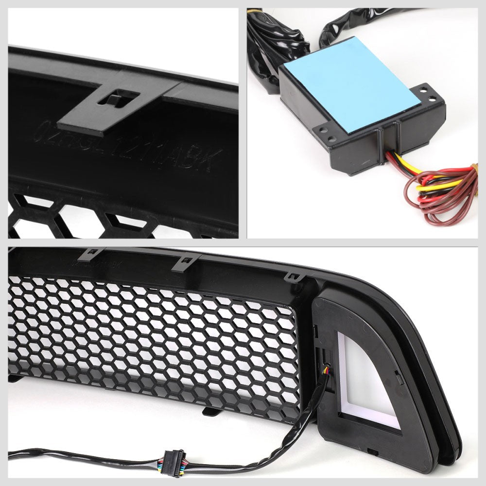 Front Upper Honeycomb Mesh LED DRL Front Grille For 13-14 Mustang Base & GT Trim