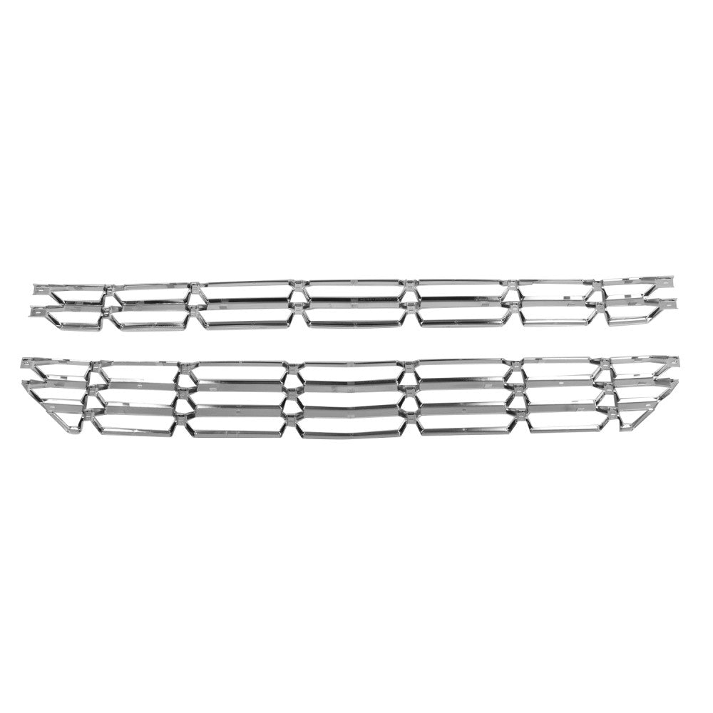 Front Up/Down Chrome Grille Insert Honeycomb For 16-18 Silverado 1500 LS LT WT