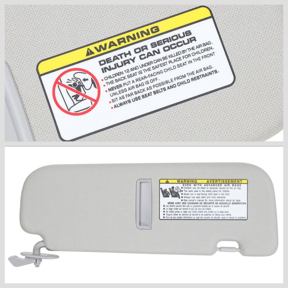 Gray Drive Side (Left) OE Style Sun Visor Sunshade For 11-15 Hyundai Elantra MD