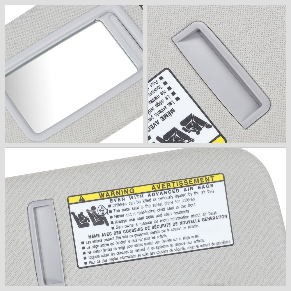 Gray Drive Side (Left) OE Style Sun Visor Sunshade For 11-15 Hyundai Elantra MD