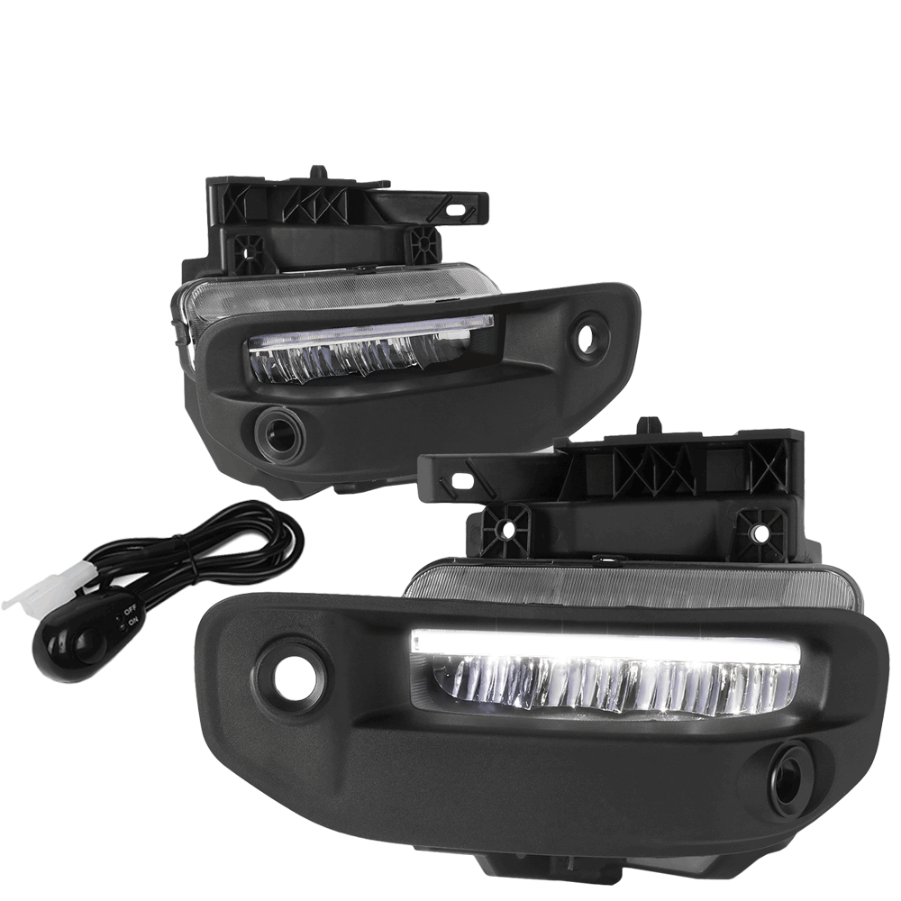 Clear Lens LED Front Bumper Fog Light Lamps+DRL Bar w/Switch For 19-22 Ram 1500 (DT 5th)