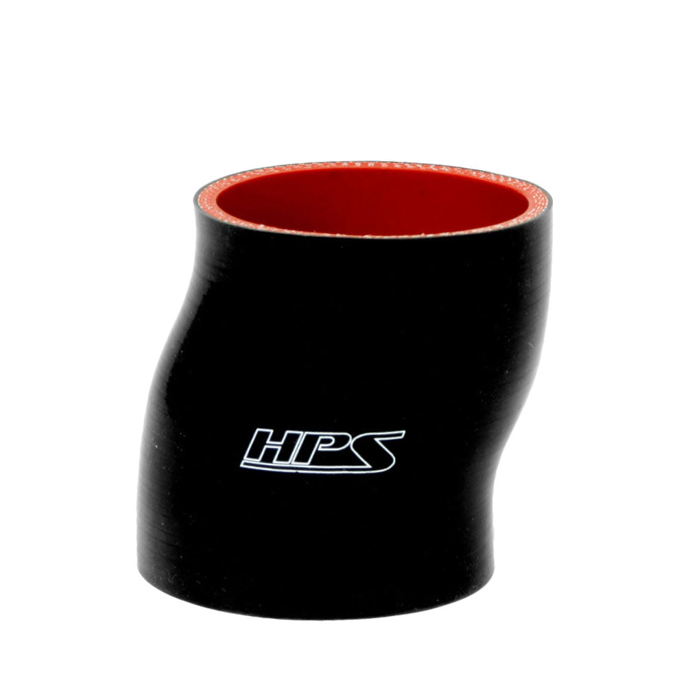 HTSOC-450-L4-BLK HPS 4-1/2" (114mm) ID, 4" Length Black 4-Ply Silicone 1/2" Offset Coupler Hose