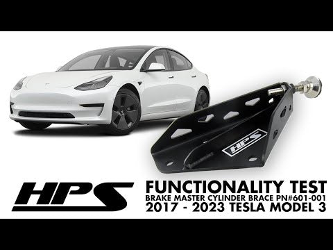 HPS Black 10-Gauge Steel Brake Master Cylinder Brace Stopper For 17+ Tesla Model 3 Left Hand Drive