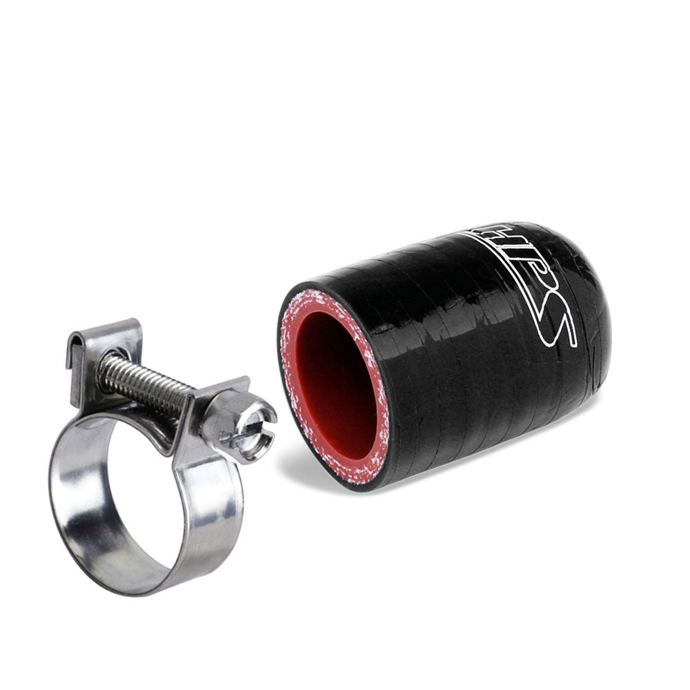 Universal Fit HPS Black 3-Ply Reinforced Silicone Coolant bypass Cap with Fuel Injection Hose Clamp for bypass heater Vacuum Valve Water Port
