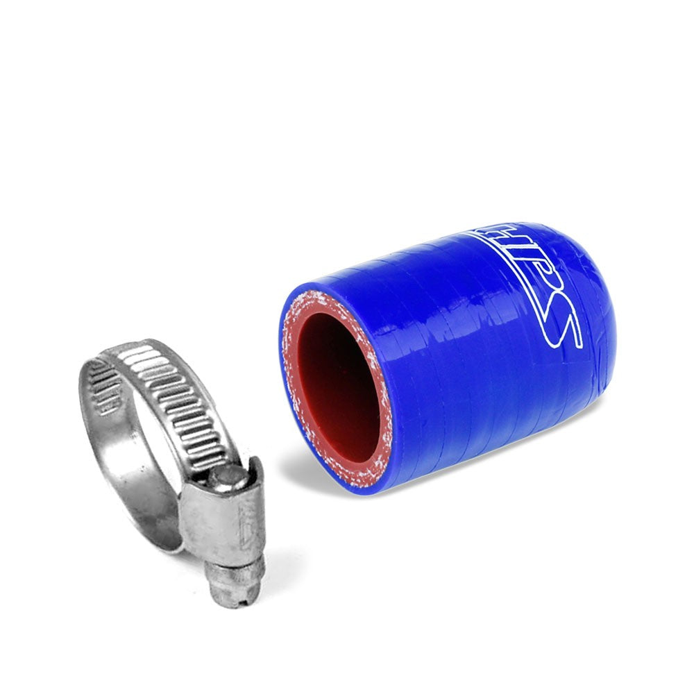 Universal Fit HPS Blue 3-Ply Reinforced Silicone Coolant bypass Cap with embossed Hose Clamp for bypass heater Vacuum Valve Water Port