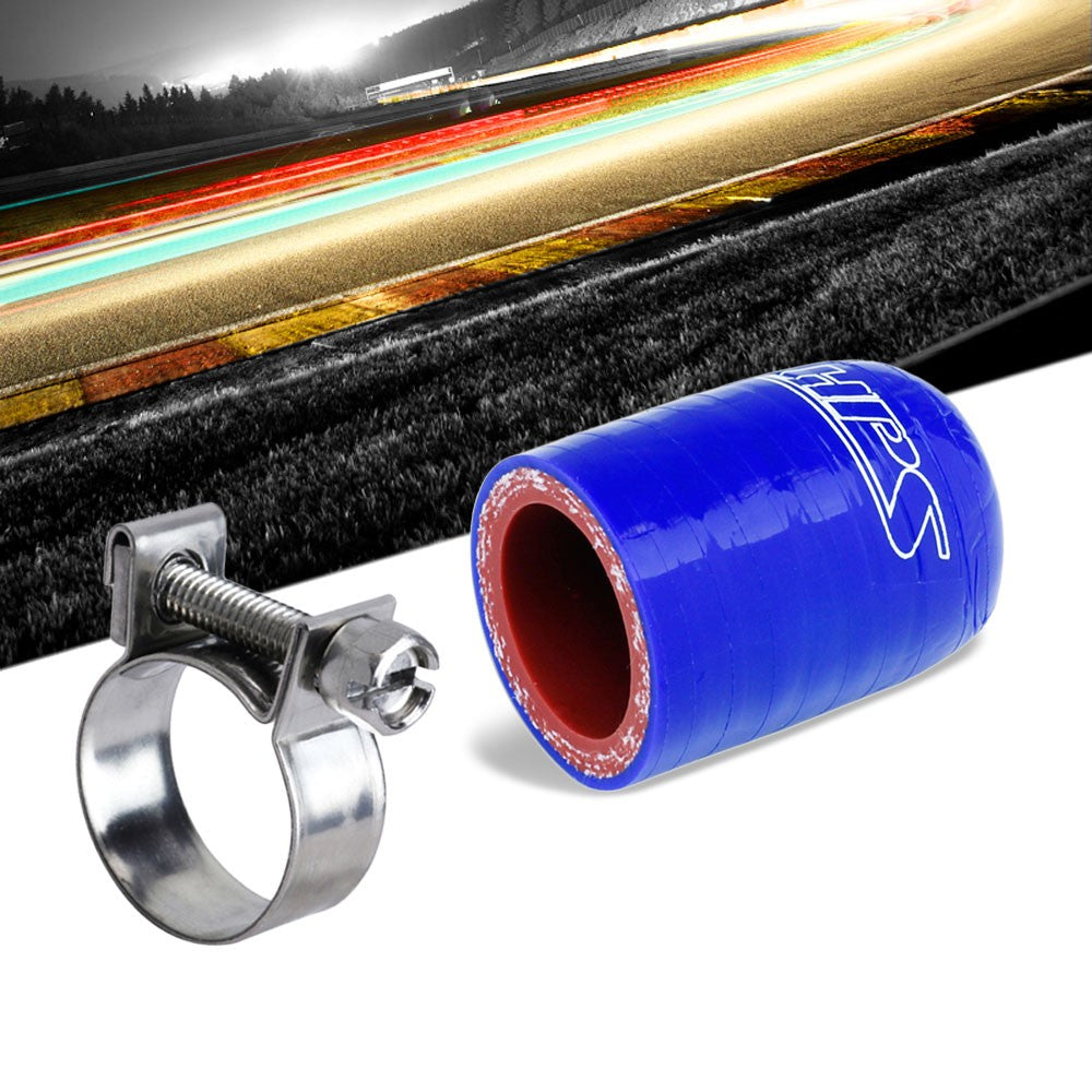 RSCC-016-BLUE+FIC-6 HPS 5/32" ID/1.5" L Blue Silicone Coolant Hose Cap w/Clamp Fix Leak Vacuum Port