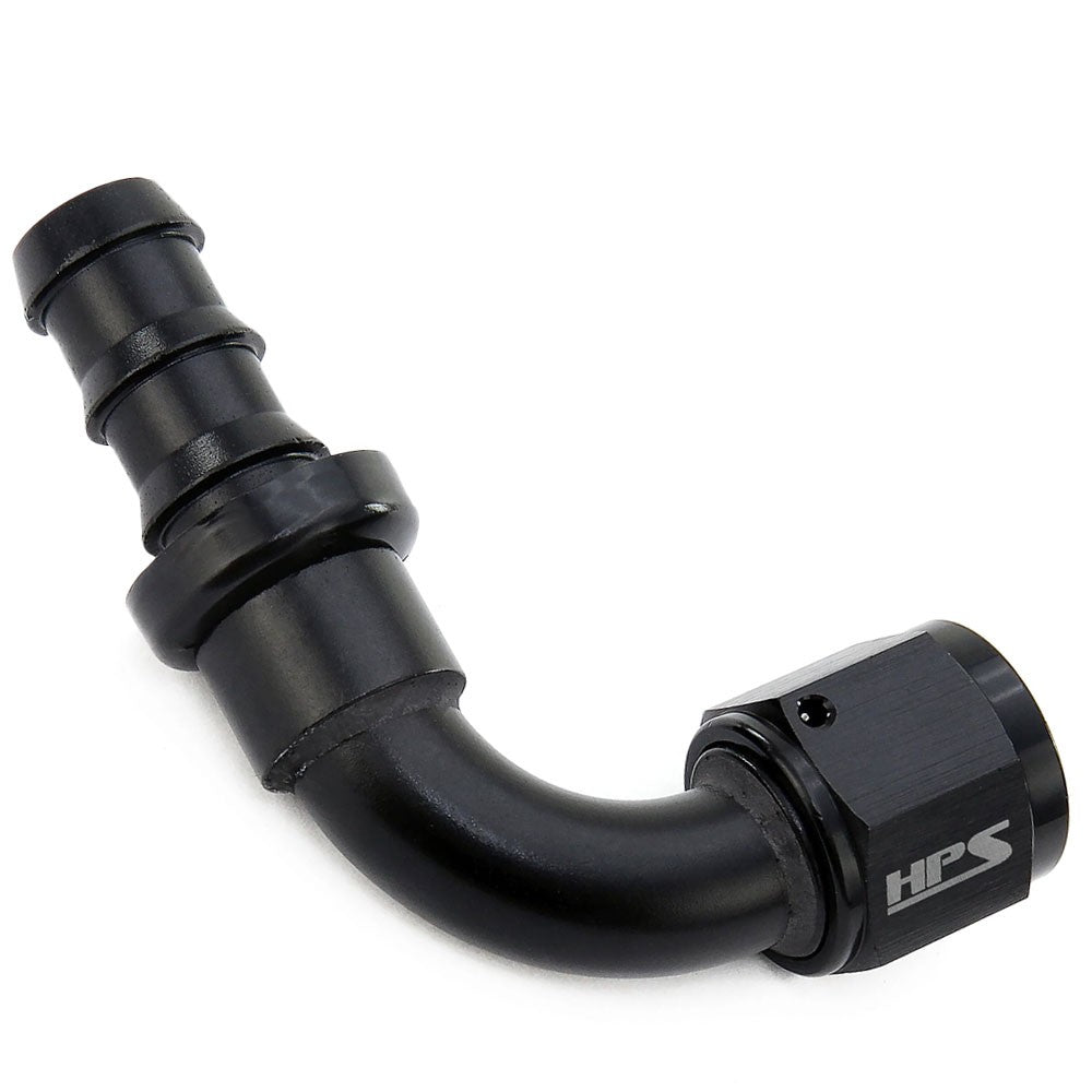 HPS 150-9012 Push-on Hose End to AN Female Fitting -12 90 Degree HPS-150-9012