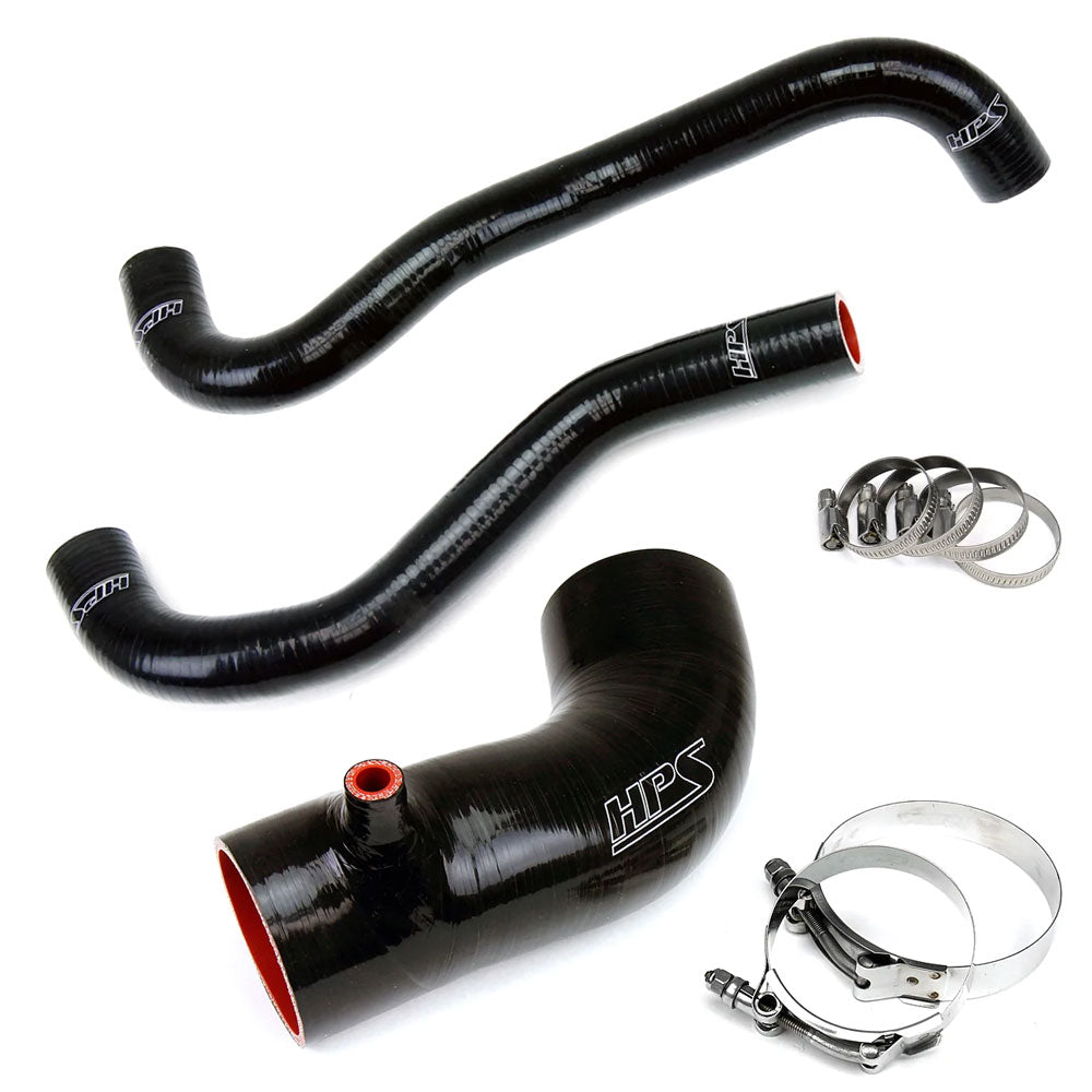 HPS Black Silicone Air Intake Tube Hose+Radiator Hose For 12-15 Civic Si 2.4L