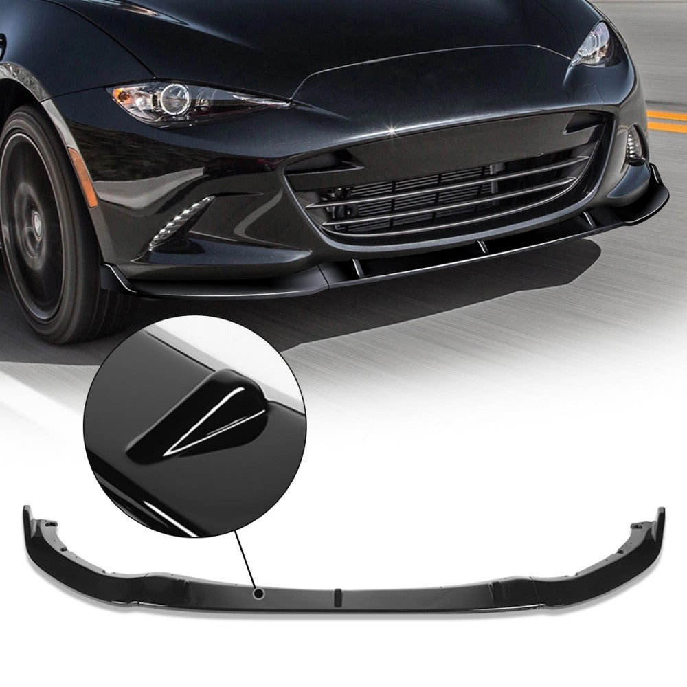 BFC Glossy Black Front Bumper Lip Wing Diffuser 16+ Mazda MX5 Miata ND 27-BMPL-F544-PBK