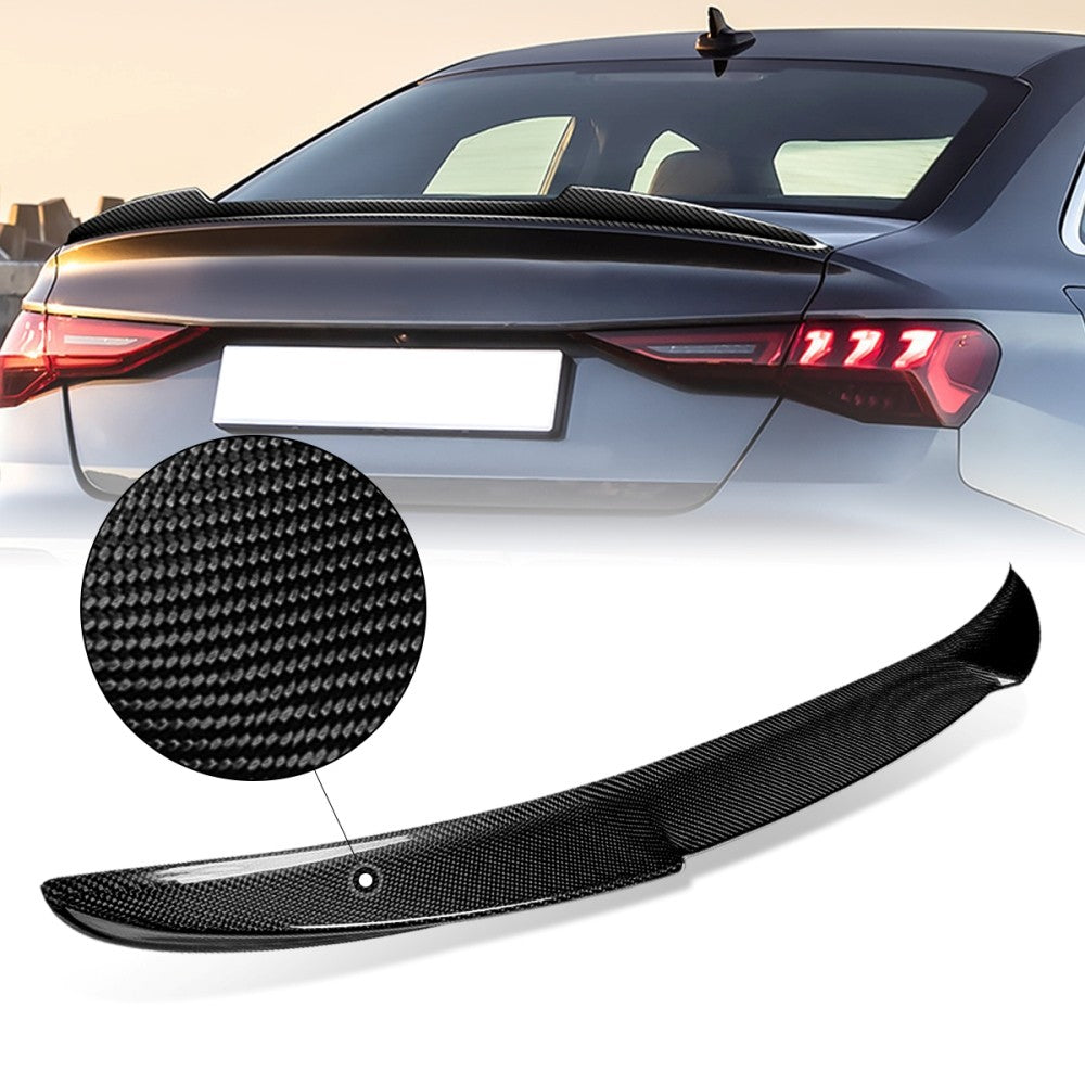 Black Carbon Fiber Rear Trunk Lid Spoiler 22+ Audi A3/RS3/S3 8Y Sedan BFC-RESPL-6319-CF