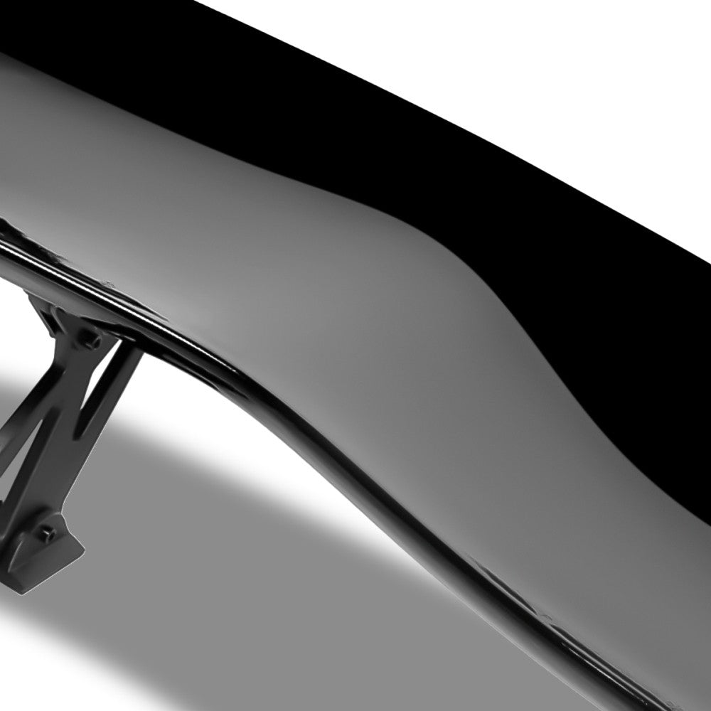 57" GT Style V2 Black Painted Glossy Adjustable Rake Rear Trunk Spoiler Wing