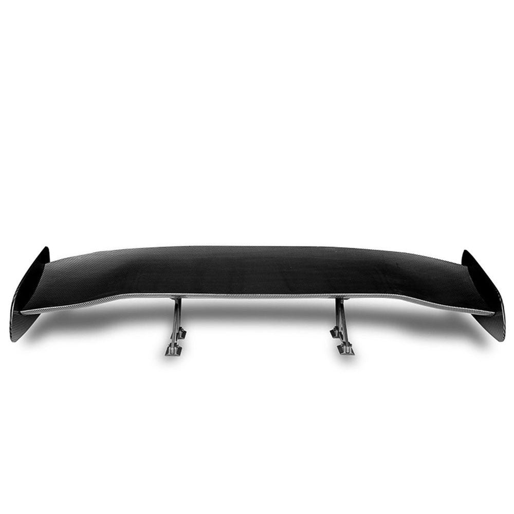 57" GT Style V2 Black Carbon Fiber Look Rear Trunk Spoiler Wing BFC-RESPL-6802-PCF