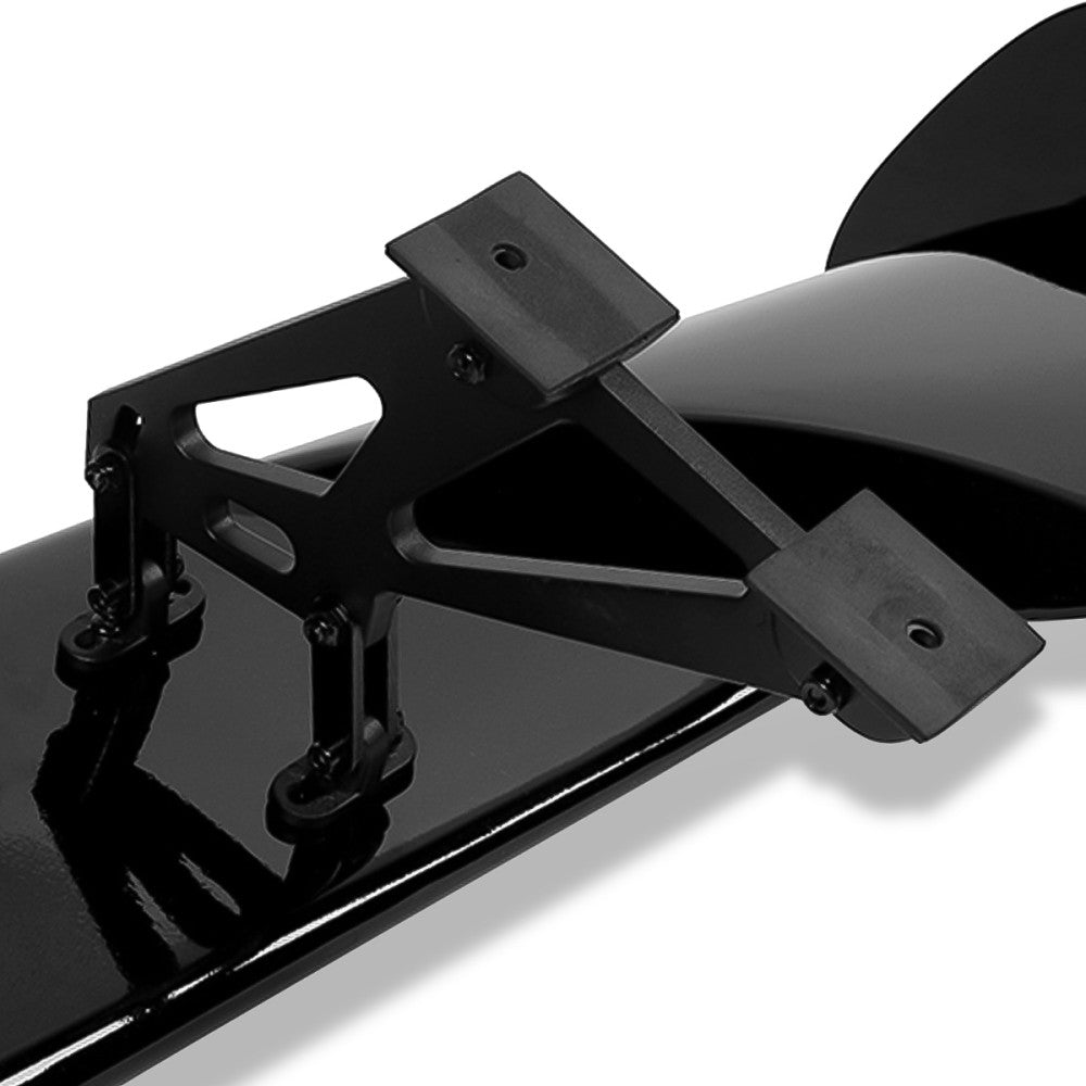 57" GT Style V3 Black Painted Glossy Adjustable Rake Rear Trunk Spoiler Wing