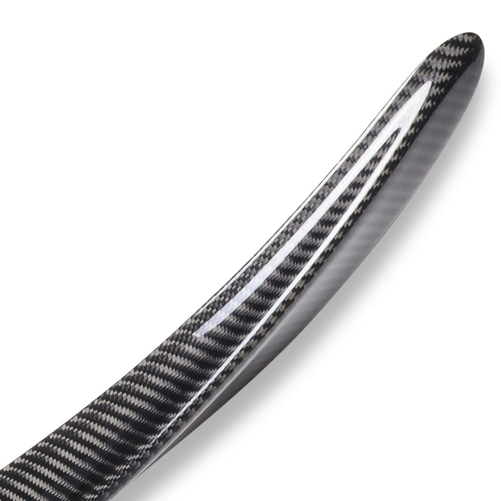 Black Carbon Fiber Rear Trunk Lid Spoiler V-Style 20+ Tesla Model Y BFC-RESPL-7408-CF