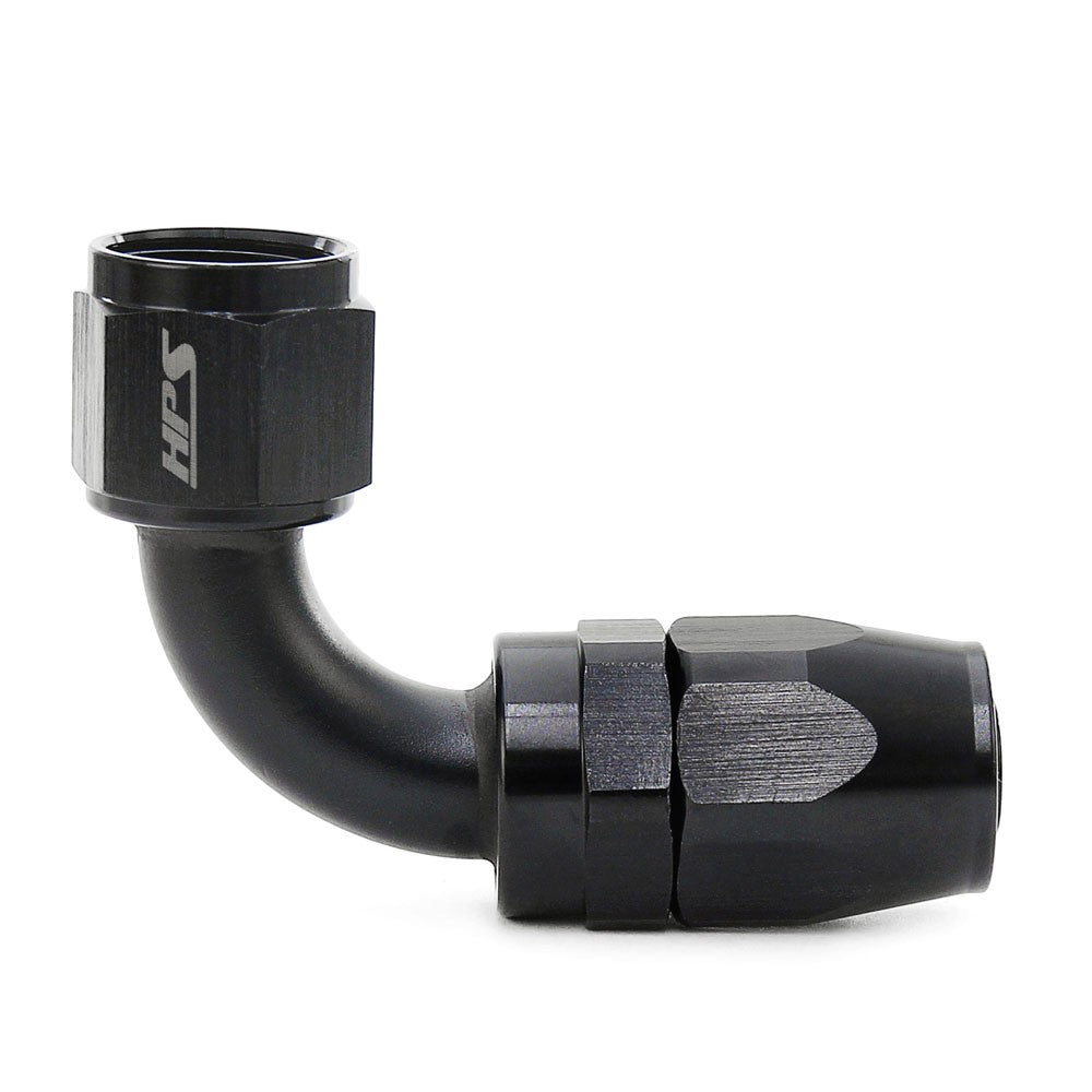 HPS 250-9006 Double Swivel Hose End to AN Female Fitting -6 90 Degree HPS-250-9006