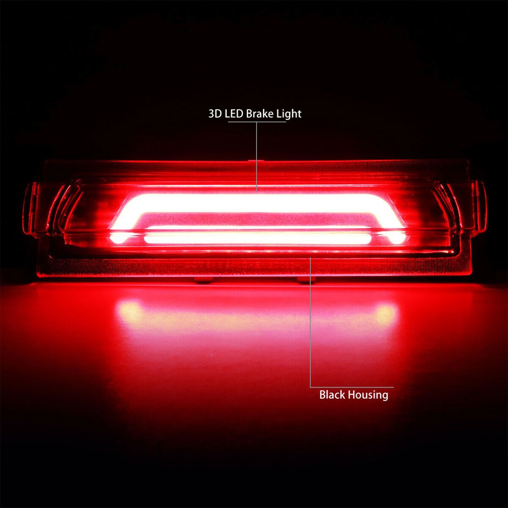 Black Housing/Clear Lens 3D LED Bar Rear Third Brake Light For 91-96 Corvette C4-Lighting-BuildFastCar