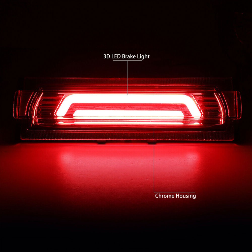 Chrome Housing/Clear Lens 3D LED Bar Rear Third Brake Light For 91-96 Corvette-Lighting-BuildFastCar