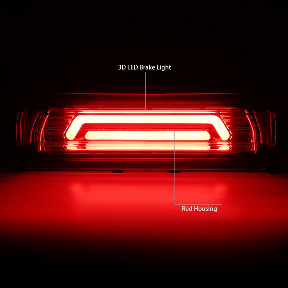 Chrome Housing/Red Lens 3D LED Bar Rear Third Brake Light For 91-96 Corvette C4-Lighting-BuildFastCar