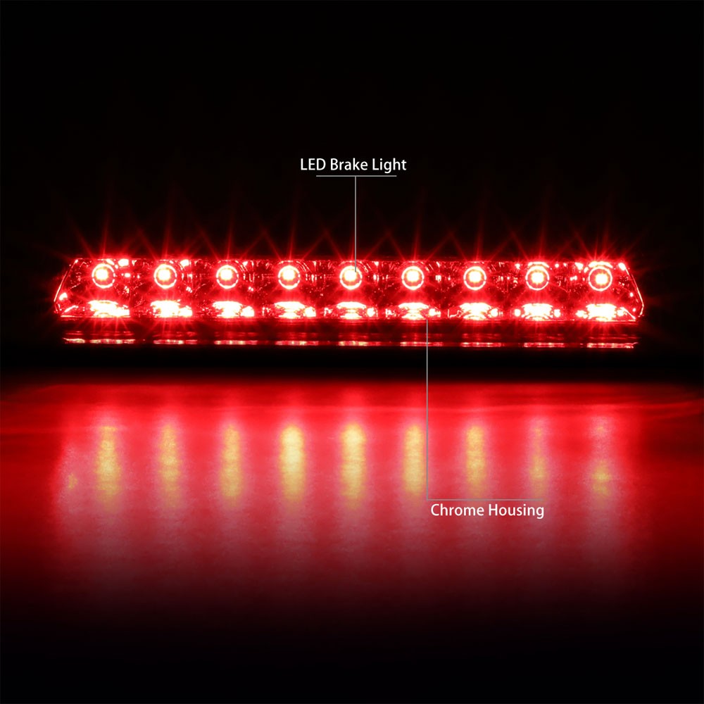 Chrome Housing/Clear Lens LED Rear Tail Third Brake Light For 91-96 Corvette C4-Lighting-BuildFastCar