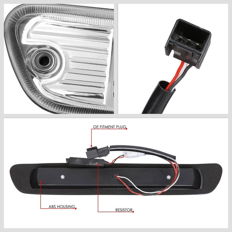 Chrome Housing Clear Len 3D LED Rear Third Brake/Cargo Light For 04-12 Colorado-Exterior-BuildFastCar