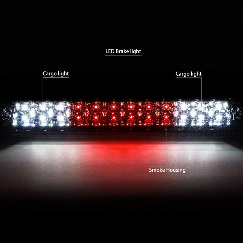 Chrome Housing Smoked Lens LED Rear Cargo+3RD Third Brake Light For 15-18 Canyon-Exterior-BuildFastCar