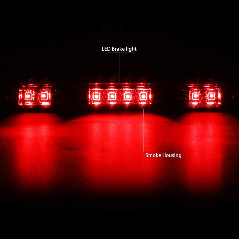 Chrome Housing Smoke Lens LED Rear 3RD Third Brake Light Lamp For 92-96 F-150-Exterior-BuildFastCar