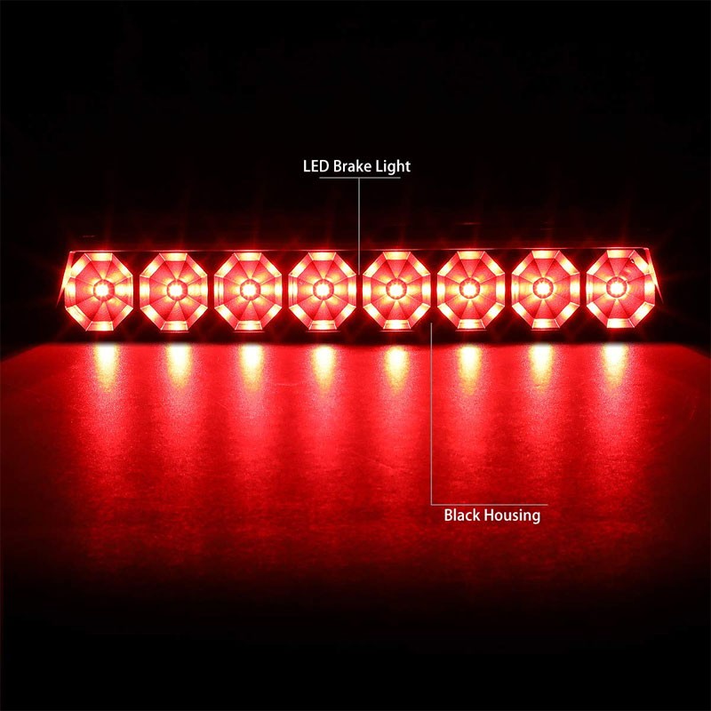 Clear Lens/Black House LED Rear Third Brake Light for 87-93 Mustang LX Hatchback