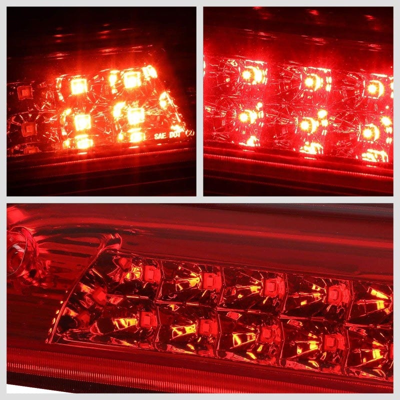 Chrome Housing Red Lens LED Cargo+Third Brake Light For 14-18 Silverado 1500-Exterior-BuildFastCar
