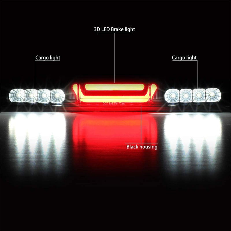3D LED Rear Third Brake Light Black Housing Clear Lens For 99-06 GMC Sierra-Lighting-BuildFastCar