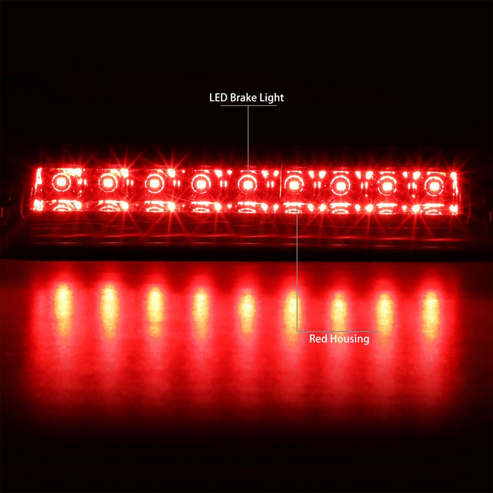 Chrome Housing/Red Len LED Rear Tail Third Brake Light For 06-14 Honda Ridgeline-Lighting-BuildFastCar