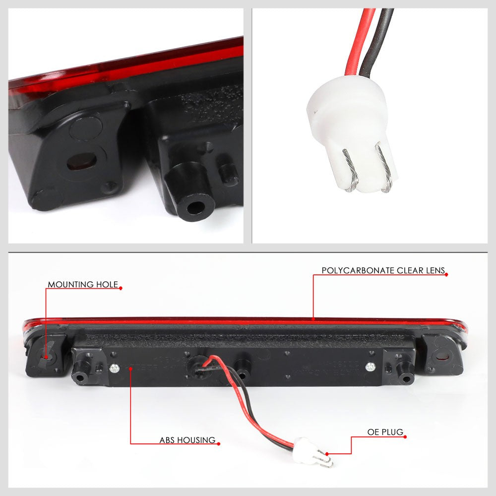 Chrome Housing/Red Len LED Rear Tail Third Brake Light For 06-14 Honda Ridgeline-Lighting-BuildFastCar