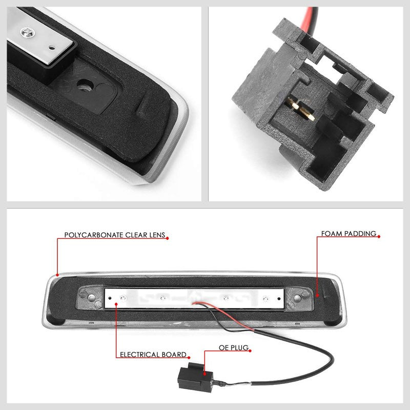 Clear Len/Black Housing 3D LED Rear Third Brake Light for 06-10 Jeep Commander-Lighting-BuildFastCar-BFC-3BRLED-3D-JEE06COM-BK
