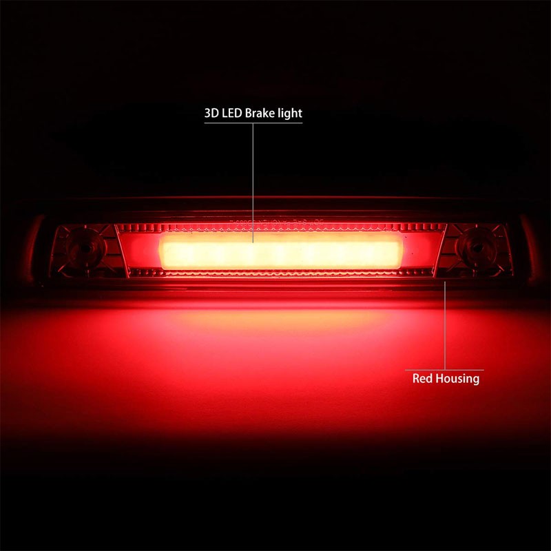 Red Lens/Chrome Housing 3D LED Rear Third Brake Light for 06-10 Jeep Commander-Exterior-BuildFastCar