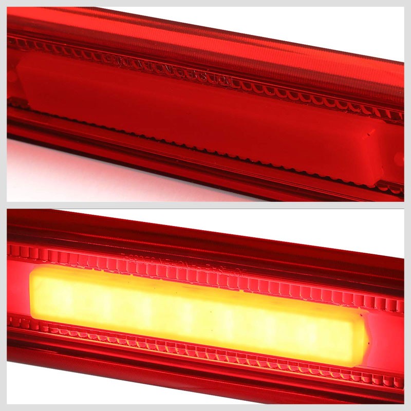 Red Lens/Chrome Housing 3D LED Rear Third Brake Light for 06-10 Jeep Commander-Exterior-BuildFastCar