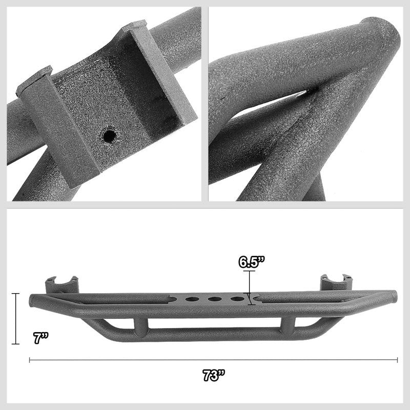 Black Steel Girder Running Board Nerf Bar 07-18 Jeep Wrangler 4-Door BFC-RUNB-JEPWRA0716JK