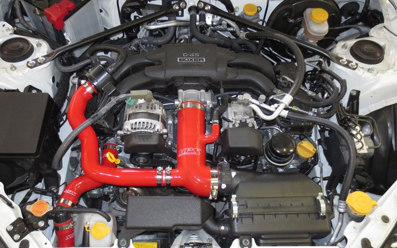 HPS Red 4-Ply Silicone Post MAF Air Intake Hose and Sound Tube 2PC Kit For 13-16 Scion FRS/13-20 Subaru BRZ