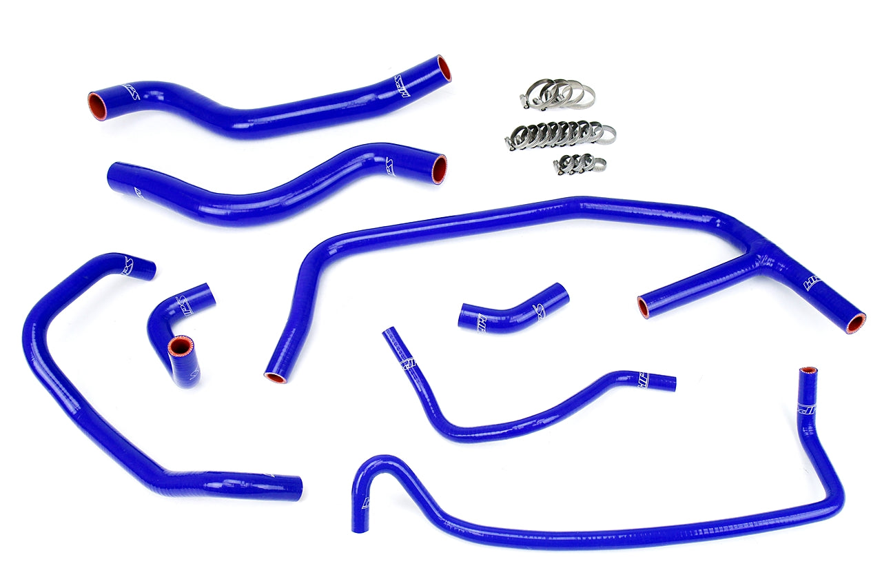 HPS Blue 3-Ply Silicone Radiator/Heater Coolant Hose Kit For 15-19 Ford Mustang EcoBoost 2.3L Turbo
