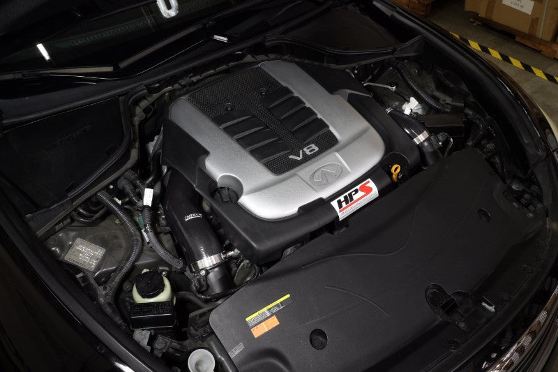 HPS Black Silicone Post MAF Air Intake Hose For Infiniti 11-13 M56 5.6L V8-Performance-BuildFastCar
