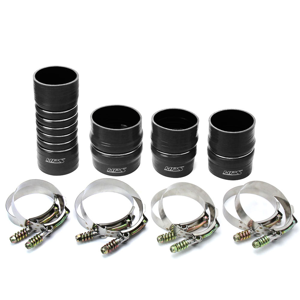 HPS Black 4-Ply Silicone Intercooler Hose Kit For 07-10 Dodge Ram 2500 / 3500 6.7L Cummins Diesel