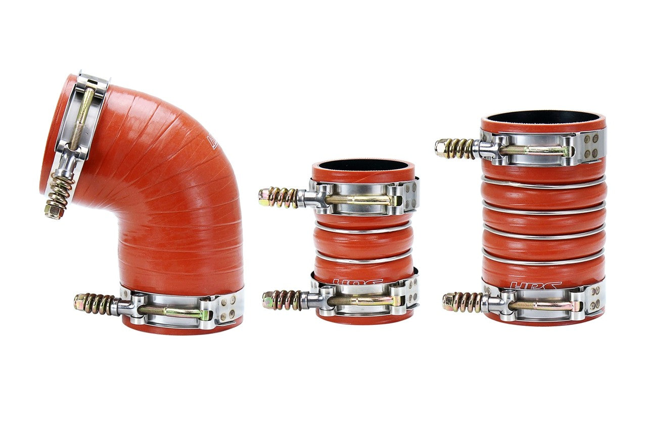 HPS Orange 4-Ply Intercooler Hose Kit For 06-10 Silverado Sierra 6.6 Duramax 57-1573