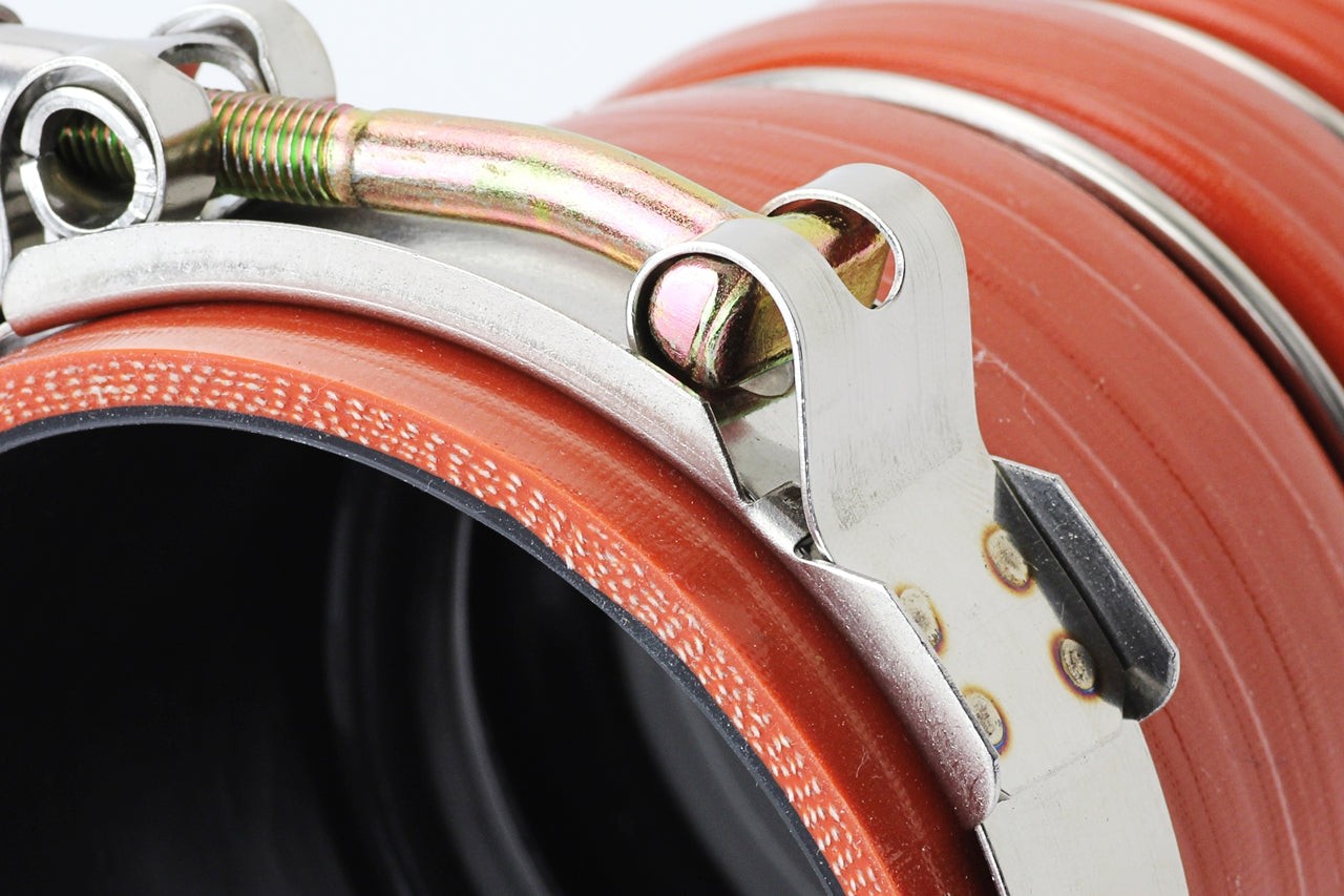 HPS Orange 4-Ply Intercooler Hose For 02-04 Silverado Sierra 2500/3500HD 6.6 LB7