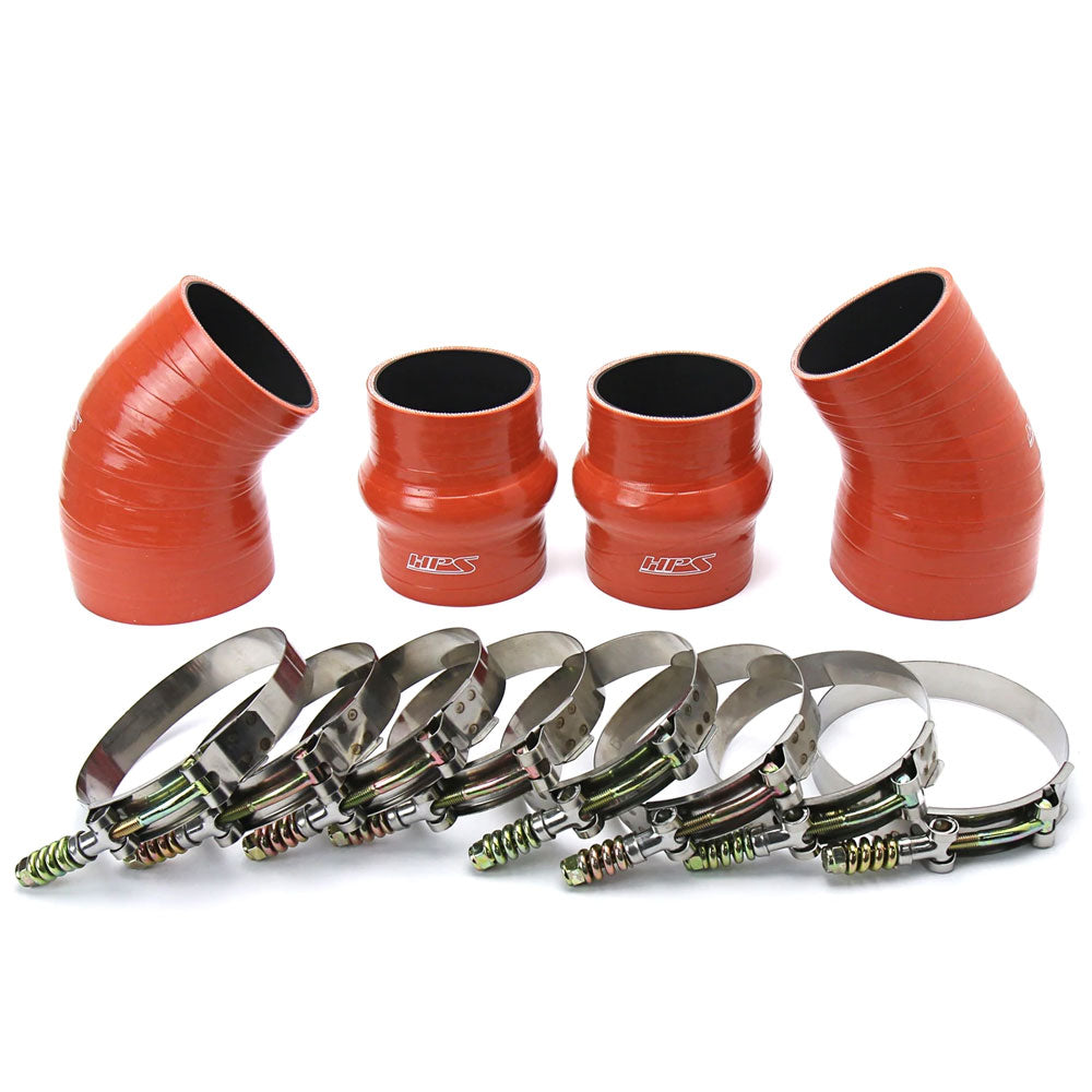 HPS Orange 4-Ply Silicone Intercooler Hose Boots Kit For 94-02 Dodge Ram 2500 / 3500 5.9L Cummins Diesel