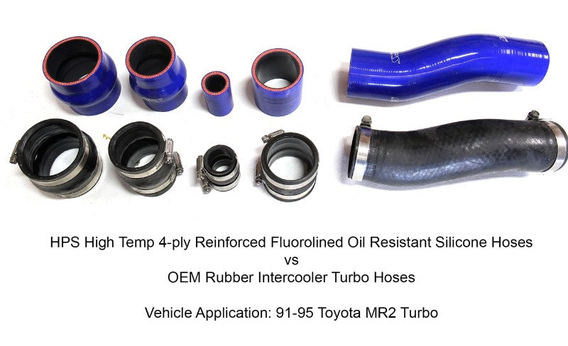 HPS Blue 3-Ply Silicone Intercooler Hose Kit For Toyota 91-95 MR2 2.0L Turbo-Performance-BuildFastCar