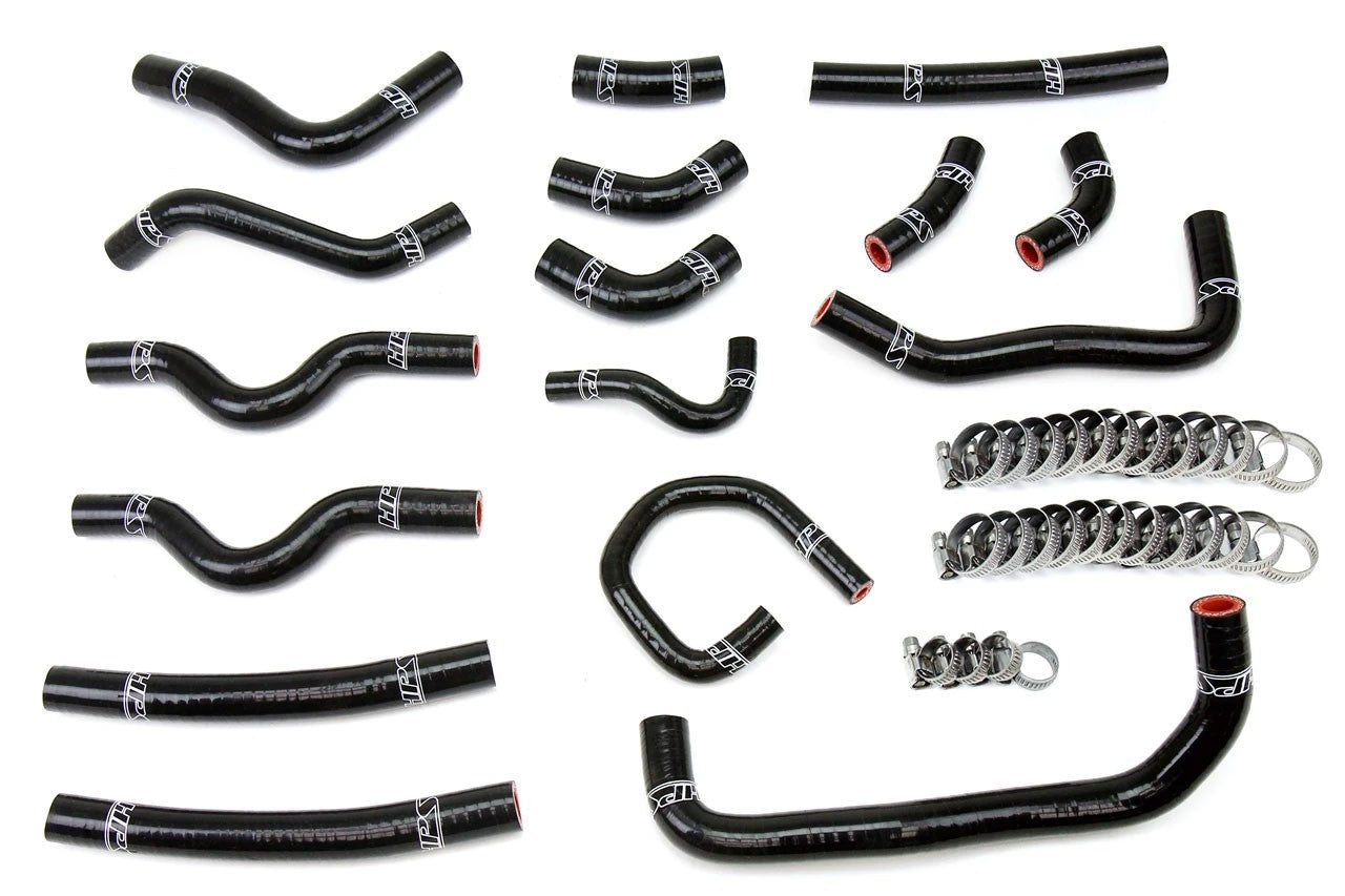 HPS Performance 57-1913-BLK Silicone Heater Coolant Hose Kit For 98-02 LX470 / Land Cruiser J100