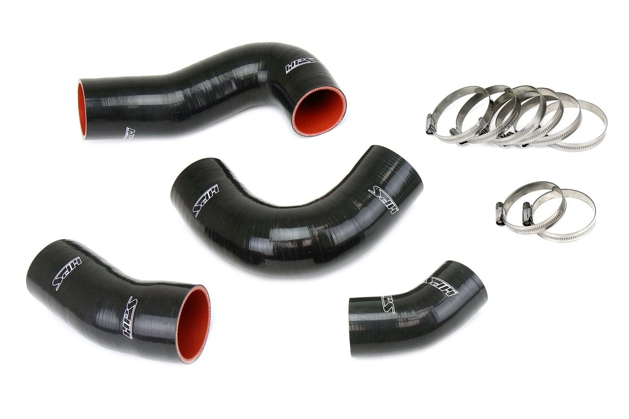 HPS Performance 57-1949-BLK Silicone Intercooler Hose Boots Kit For 19-21 Volkswagen GTI MK7 2.0L Turbo
